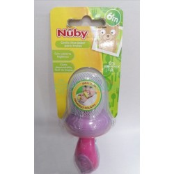 Nuby婴儿果蔬咬咬袋/辅食器-粉色 +6个月